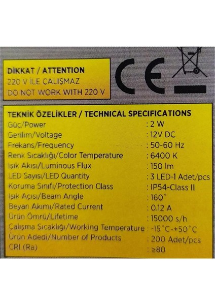 ekim aydınlatma CT-4592 Modül LED Beyaz Işık 20 Adet fiyatları