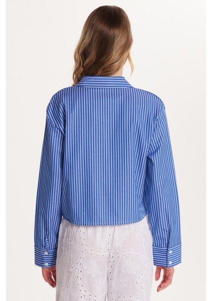 Kadın Slim Fit Dar Kesim Desenli Uzun Kollu Klasik Yaka Gömlek indirimleri