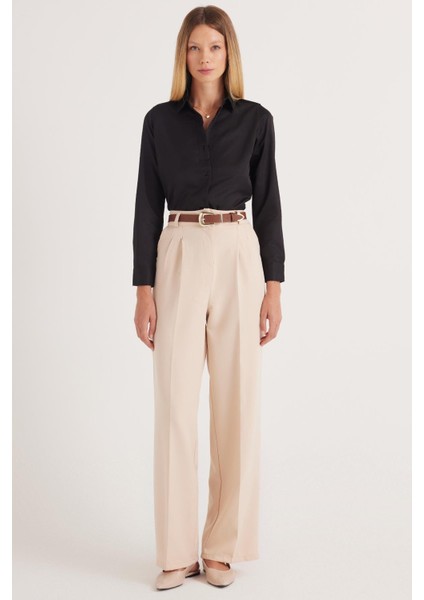 Kadın Slim Fit Dar Kesim Vucüda Oturan Uzun Kollu Siyah Basic Gömlek indirimleri