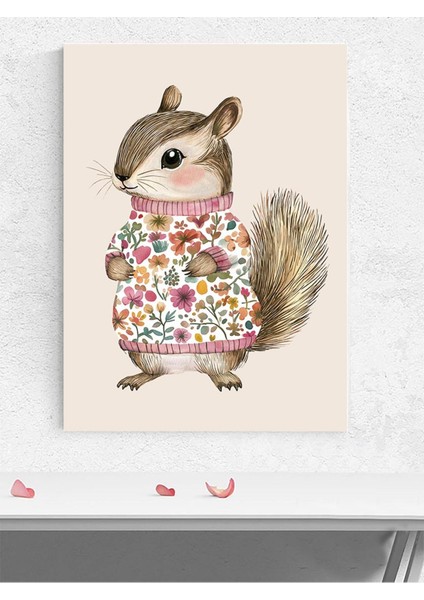 Çiçek Dostu Kız Bebek Odası Poster, Afiş, Kreş Çocuk Odası Dekorasyon, Yenidoğan Hediye