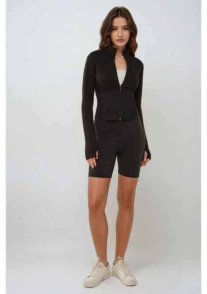 Kadın Dar Kalıp Uzun Kollu Aktif Üst Black fiyatları