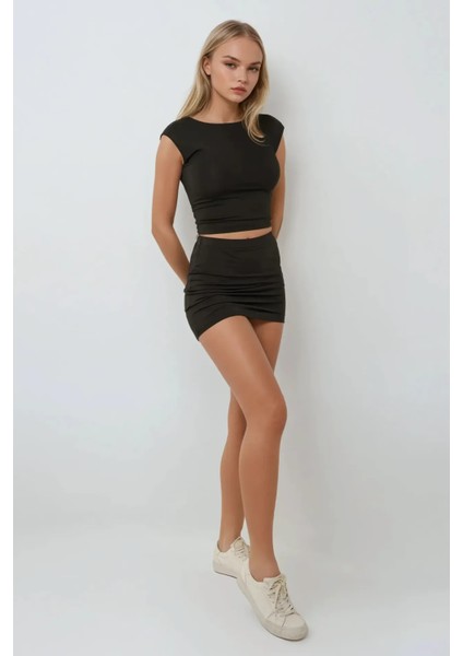 Kadın Normal Bel Mini Etek Siyah modelleri