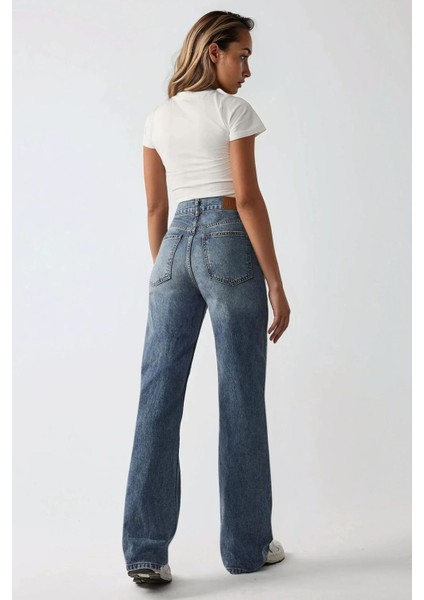 Kadın Straight Fit Denim Pantolon Kot