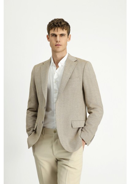 Regular Fit Yünlü Balıksırtı Ceket fırsatları