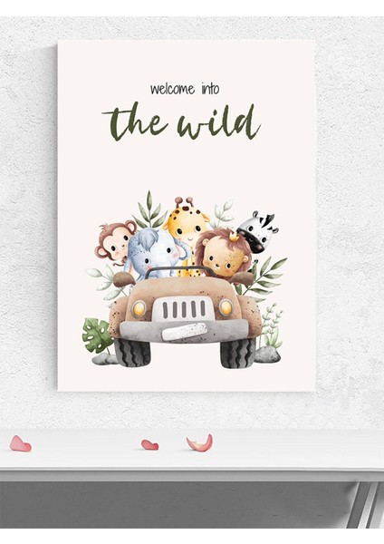 Safari Gezisi Bebek Odası Poster, Afiş, Kreş Çocuk Odası Dekorasyon, Yenidoğan Hediye