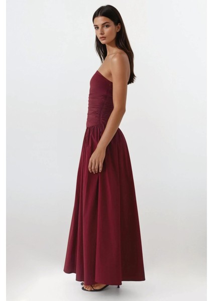 Kadın Straplez Maxi Elbise Red modelleri