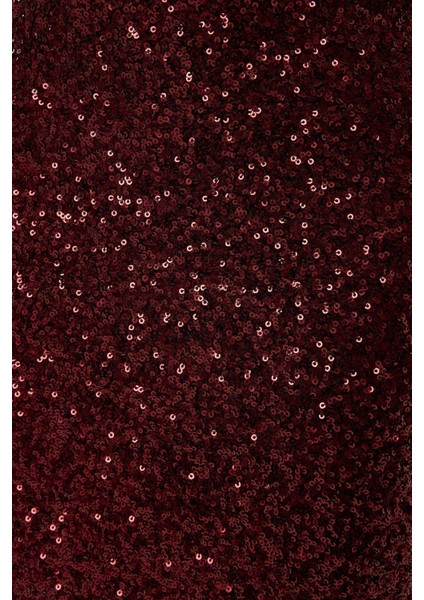 Kadın Yırtmaçlı Payetli Midi Etek Red indirimleri