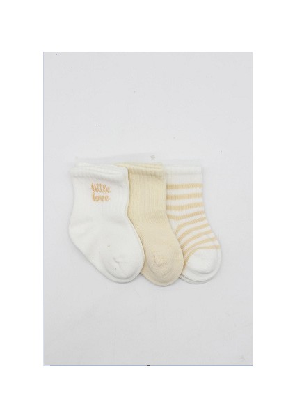 Soket Çorap Penye 3lü Little Love Girl Ekru Natural fiyatları