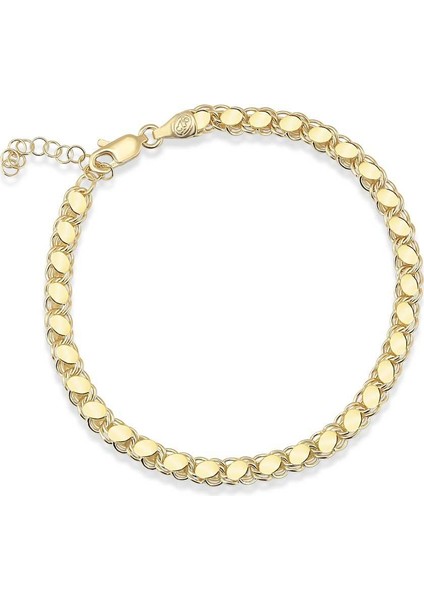 Arpa Zincir Gümüş Halhal Gold