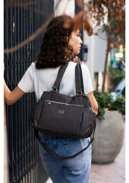 Kadın 5 Gözlü Suya Dayanıklı Saten Kumaş Ayarlanabilir Çapraz Askılı El ve Omuz Çantası fırsatları