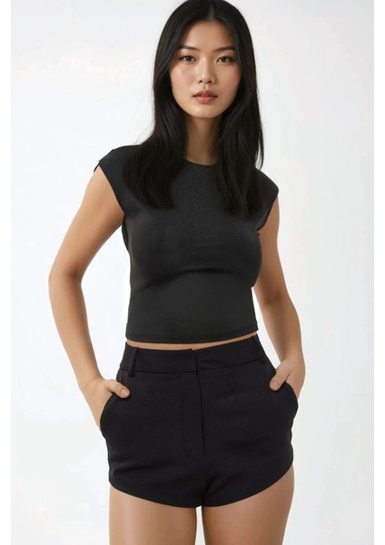 Kadın Yüksek Bel Mini Şort Black fiyatları