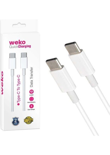 Weko WK-21444 Type-C To Type-C Telefon Şarj Kablosu