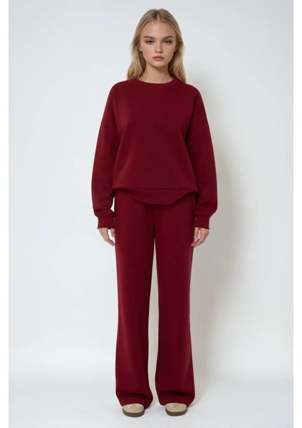 Kadın Bağlama Detaylı Lastik Bel Geniş Paça Eşofman Altı Red fiyatları