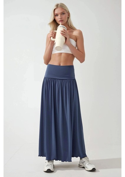 Kadın Çift Kullanımlı(Elbise/Etek) Esnek Straplez Sandy Elbise Oxford Mavisi fiyatları