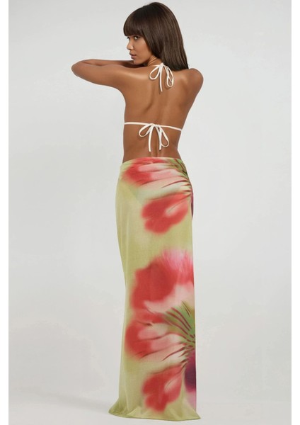 Kadın Desenli Maxi Pareo Green fırsatları