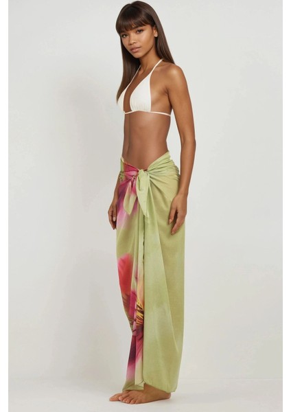 Kadın Desenli Maxi Pareo Green indirimleri