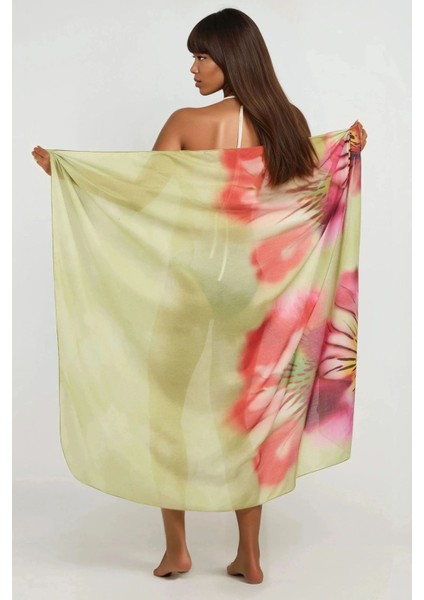 Kadın Desenli Maxi Pareo Green