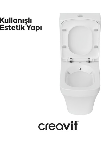 Solo Beyaz Kanalsız Duvara Sıfır Klozet Takım SO361, Creavit Solo Duroplast Yavaş Kapak modelleri