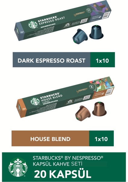 Nespresso Uyumlu Kapsül Kahve Seti 20'li – Espresso, house blend