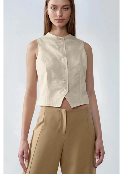 Kadın Yüksek Bel Balon Pantolon Natural fırsatları