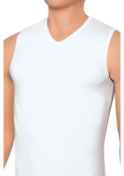 Erkek Atlet V Yaka Sıfır Kol (%96 Pamuk - %4 Elastan)