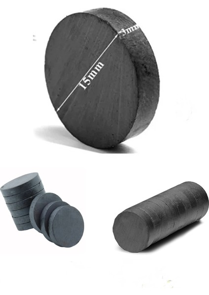 Magnet Mıknatısı Deliksiz Mıknatıs Yuvarlak Deney Mıknatısı 15X3MM- 10 Adet