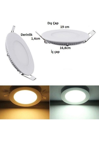 ekim aydınlatma Ct 5148 -15W Panel LED Armatür Beyaz (6'')