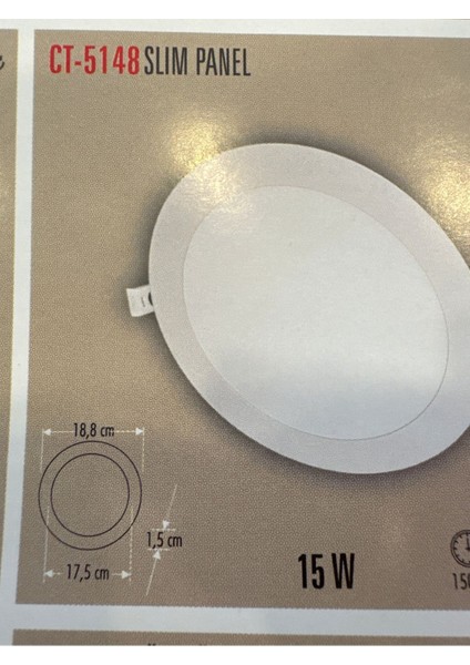 ekim aydınlatma Ct 5148 -15W Panel LED Armatür Beyaz (6'') modelleri