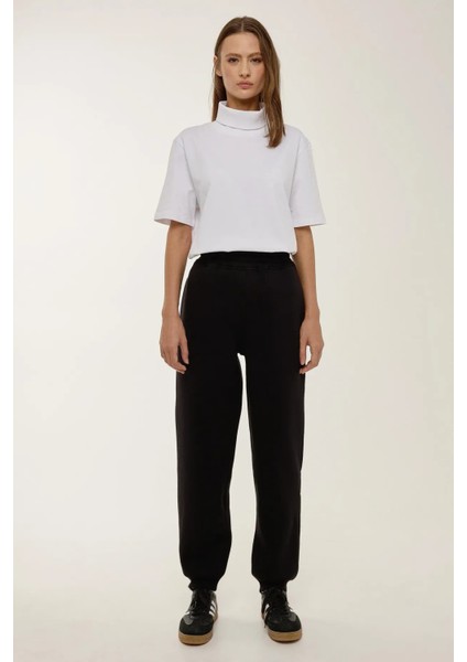 Kadın Basic Esnek Bel Eşofman Black