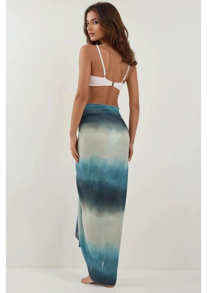 Kadın Desenli Maxi Pareo Blue fırsatları