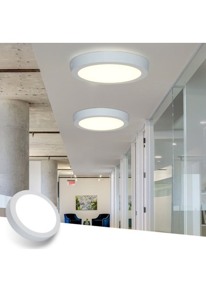 ekim aydılatma 30 W LED Panel - Gün Işığı (3000K) - Beyaz Kasa - Yuvarlak - Sıva Üstü - CT-5273G