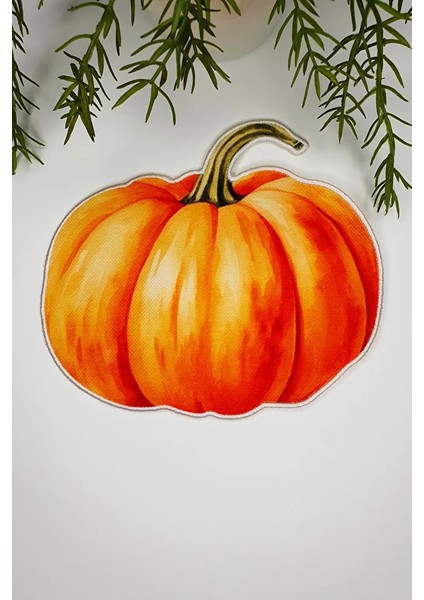 Balkabağı Form Sonbahar Temalı Kumaş Peçete Nakış Kenar 1 Adet