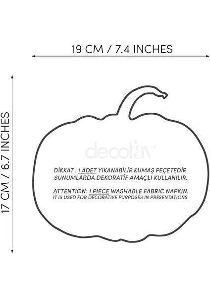 Balkabağı Form Sonbahar Temalı Kumaş Peçete Nakış Kenar 1 Adet fiyatları