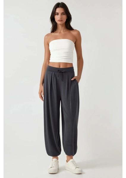Kadın Normal Bel Modal Jogger Pantolon Busem Collection Gri fiyatları