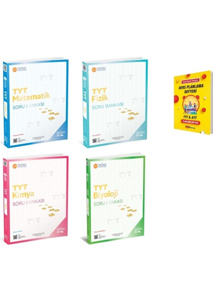 TYT Matematik Fizik Kimya ve Biyoloji Soru Bankası 4’lü Set - Telefon Tutucu