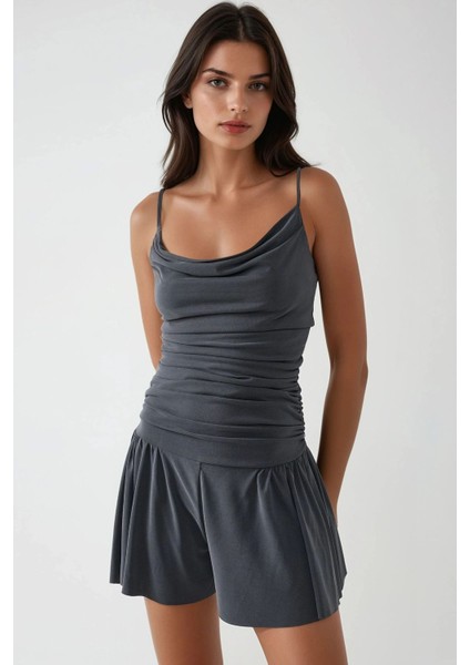 Kadın Temel Tulum Koyu Gri fırsatları