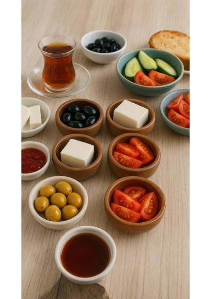 Gbmotion 4'lü Ahşap Yuvarlak Sunum Kasesi – Kuruyemiş, Kahvaltılık ve Soslar Için Şık Servis Kasesi fırsatları