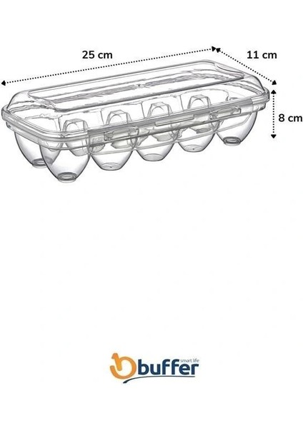 Buffer® 10 Bölmeli Kilitli Kapaklı Yumurtalık Saklama Kutusu YU110 indirimleri