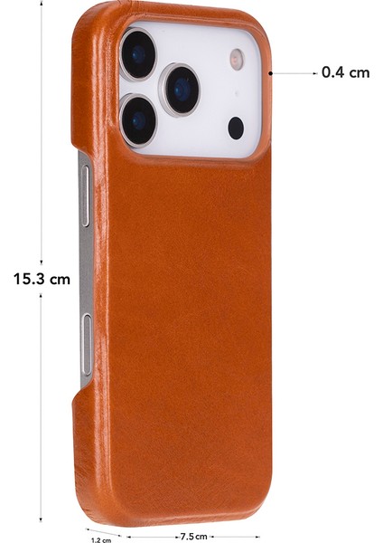 Apple iPhone 17 Pro Için, Hakiki Deri, El Yapımı Kılıf, Magsafe ile Uyumlu, Iç Yüzeyi Kadife, Gölgeli Taba fırsatları