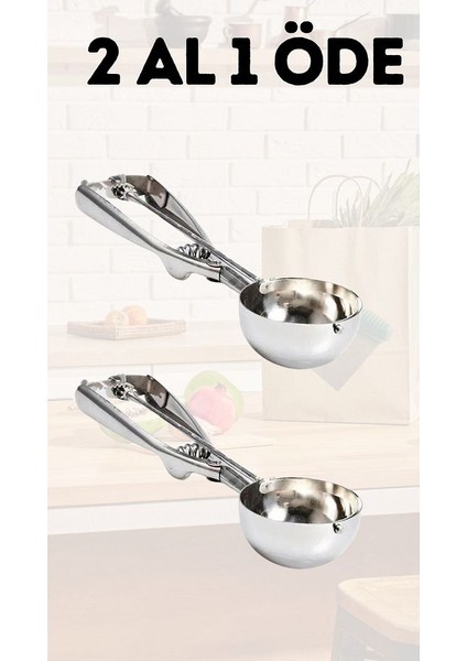 Pratik Dondurma & Kurabiye Kalıbı Kaşığı 2 Al 1 Öde