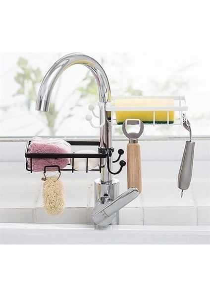 Buffer® Paslanmaz Çelik Mutfak Banyo Musluğuna Sabitlenebilir Sabunluk