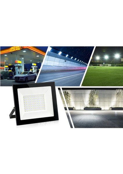 ekim aydınlatma CT-4663 200W Platinum LED Projektör 6400K Beyaz Işık fırsatları