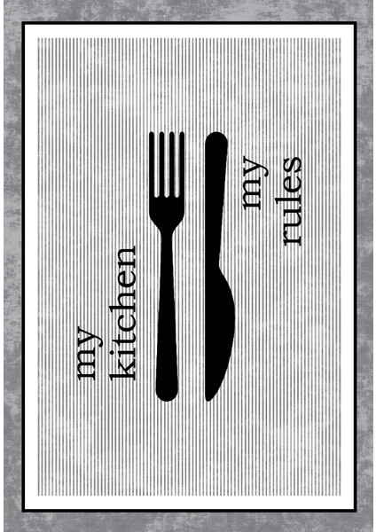 Dijital Baskılı Dekoratif Kaymaz Taban Yıkanabilir My Kitchen Desenli Halı Mutfak Halısı Yolluk fiyatları