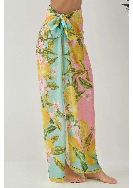 Kadın Desenli Maxi Pareo Yellow