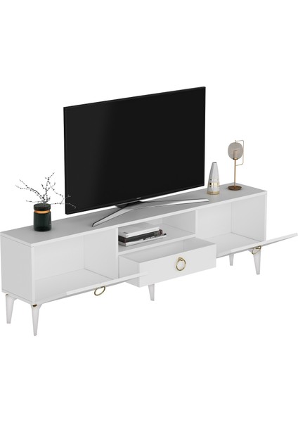 Dronect Tv Sehpası Beyaz-Altın fiyatları