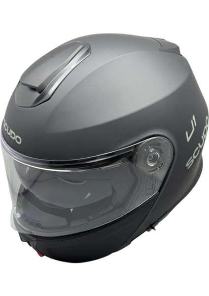 U1 Modüler Çene Açılır Güneş Vizörlü Motosiklet Kaskı Ece 22.06 Sertifikalı Mat Siyah