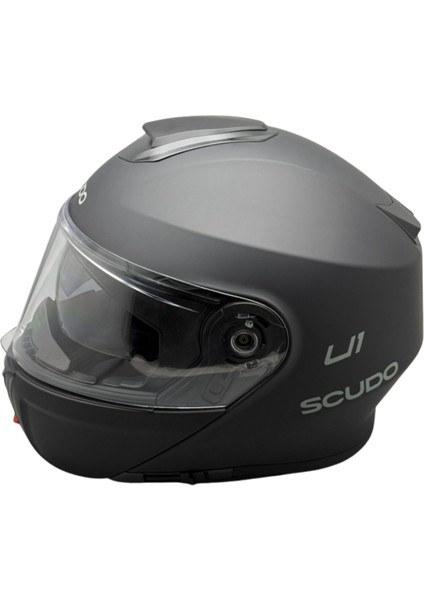 U1 Modüler Çene Açılır Güneş Vizörlü Motosiklet Kaskı Ece 22.06 Sertifikalı Mat Siyah modelleri