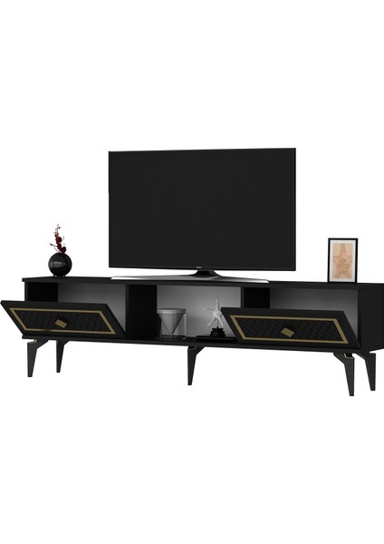 Herryct Tv Sehpası Antrasit-Altın modelleri