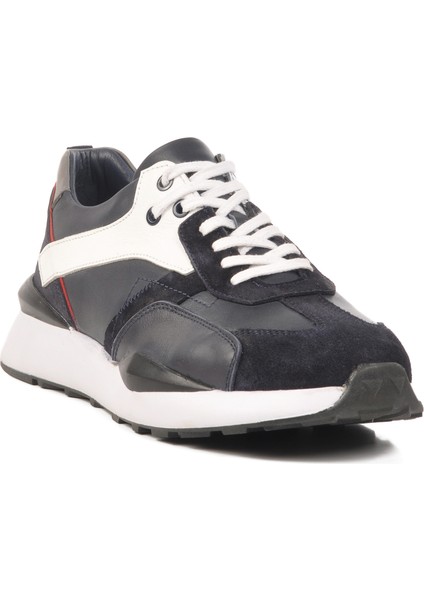 Lacivert-Beyaz Hakiki Deri Erkek Sneaker 2Y1076-6285 M