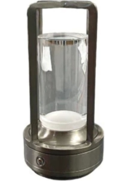 ekim aydınlatma Şarjlı Ledli Vegas Masa Lambası Krom 3 Renk Işık Abajur modelleri